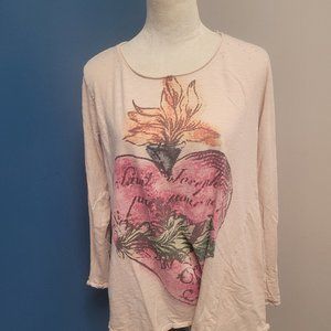 MAGNOLIA PEARL  AWAKEN SLEEPING HEART TEE --PINKSALT